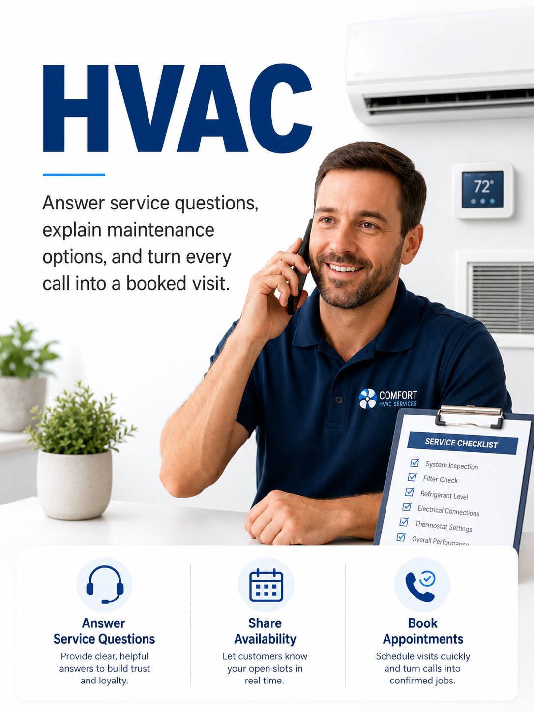 HVAC technician servicing an air conditioning system