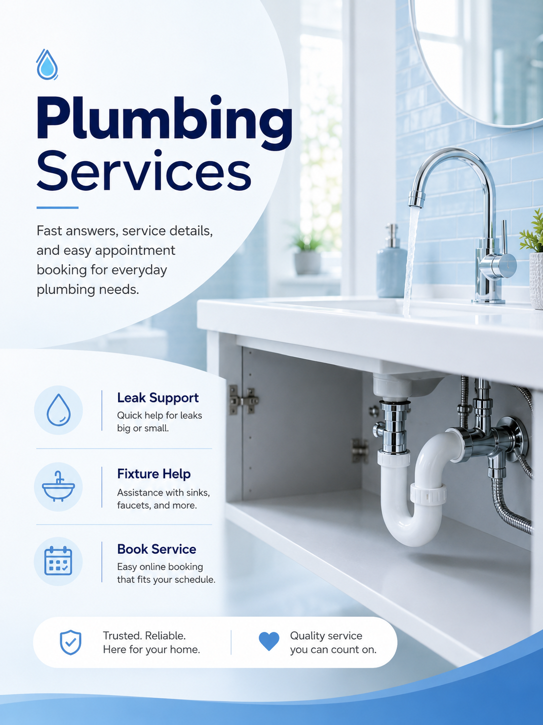 Plumber providing an on-site service
